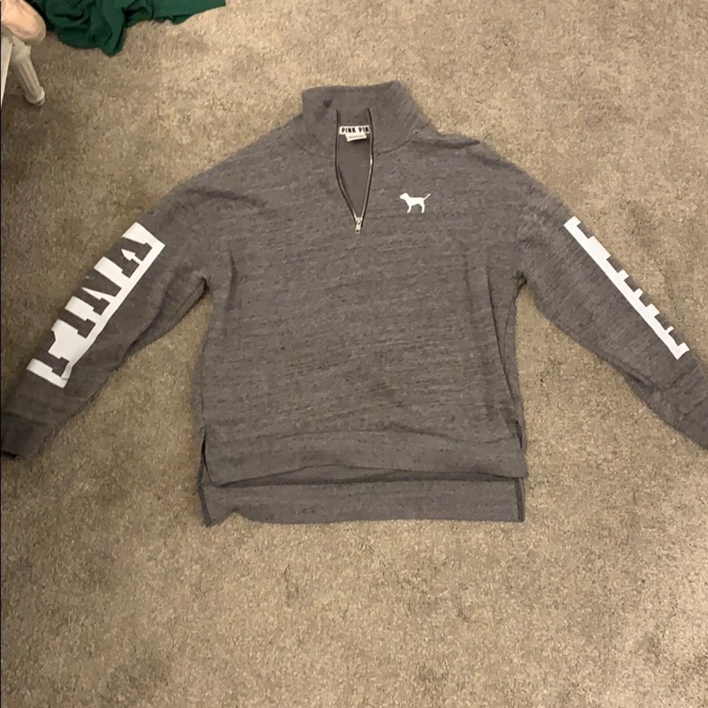 Grey Pink half zip
